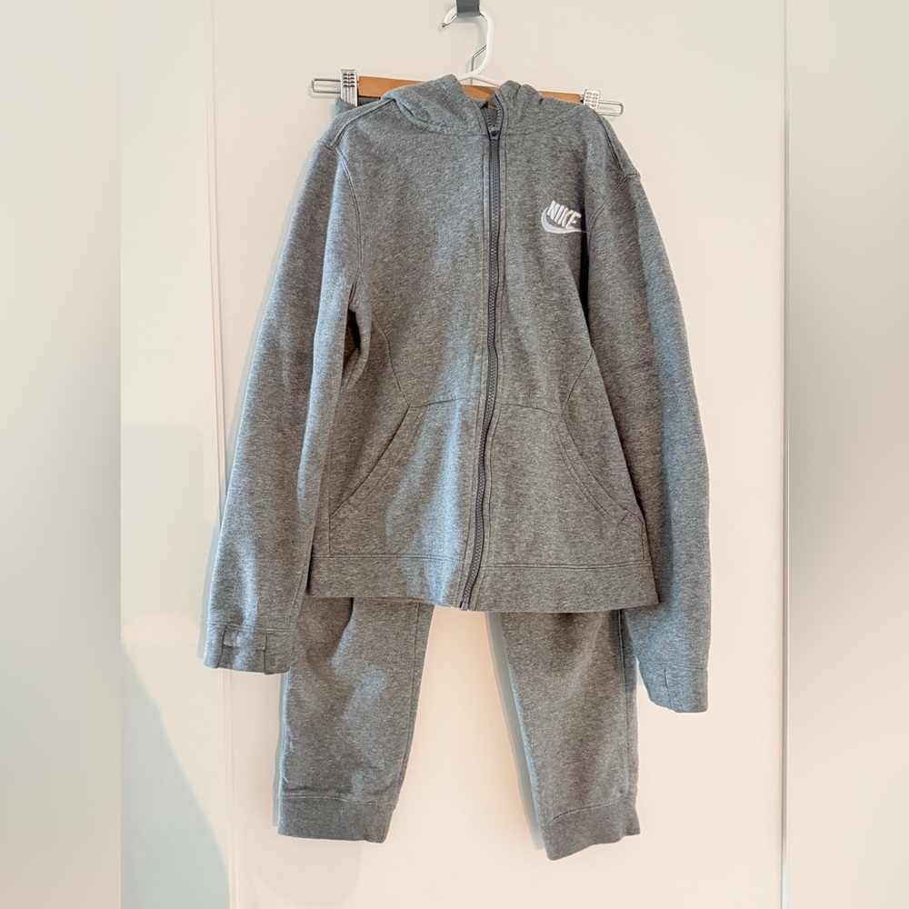Nike Heather Gray Zip-Up Tracksuit